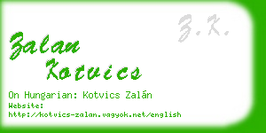 zalan kotvics business card